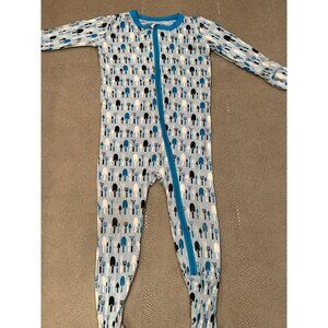 Kickee Pants 18/24M zip footie in garden print VGUC